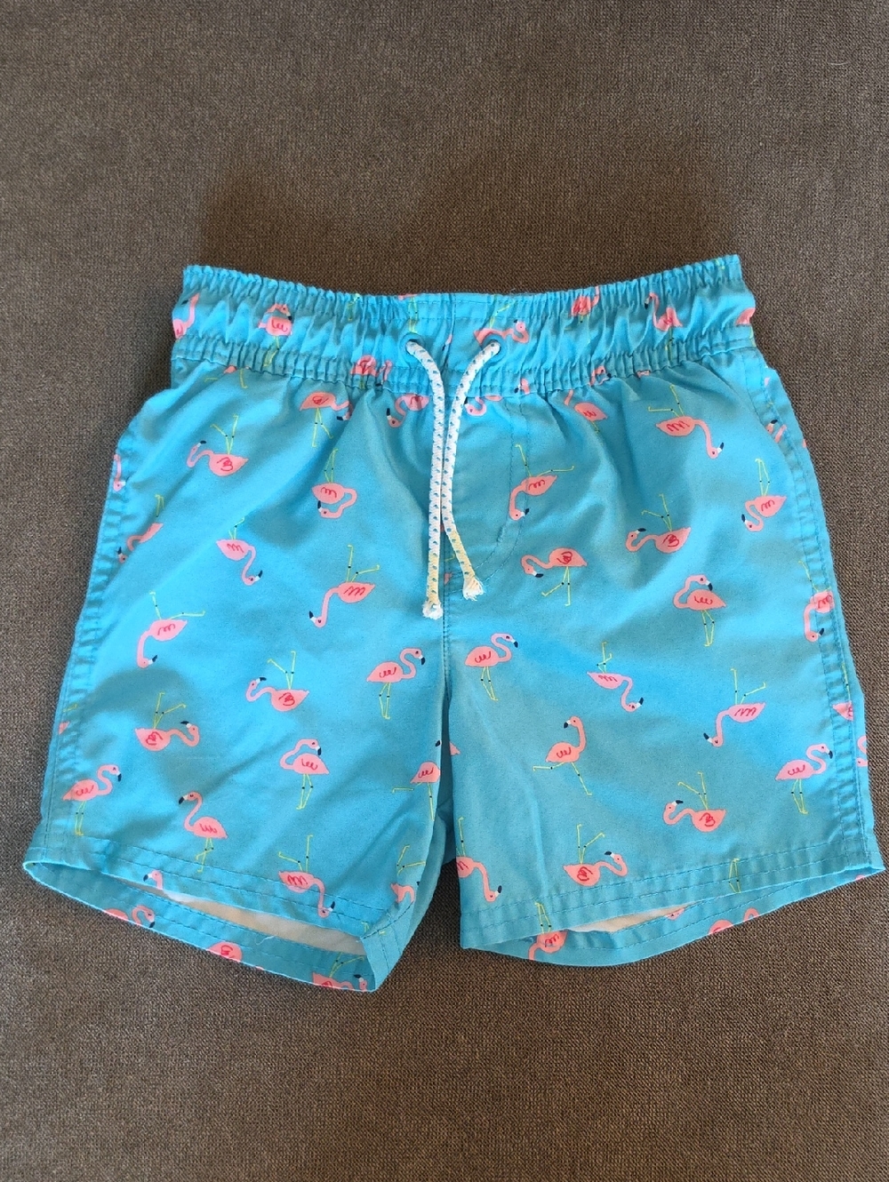 Cat & Jack Aqua Swim Shorts with Pink Flamingo Accent